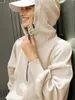 Aktiva skjortor Yoga Kvinnor Casual Wear With Hooded Jacket Outdoor Sports Hoodie dragkedja dragsko långärmad topp Hösten Solid Color Coat
