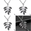 Pendant Necklaces 1Pcs Branches Leaf Necklace Men Women Accessories Jewellery Making Supplies Items Chain Length 43 5Cm Drop Delivery Otm4K