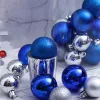 24pc 3/4/6 / 8cm Ball de Noël Ball Osmas Gift Tree Pendants Ornement Plastic Plasing Ball Home Party décor NAVIDAD NOUVELLE ANNÉE 2022 NATAL