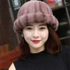 Berets Luxury Women Real Hat 2024 Winter Snow Unisex Natural Beret Bomber Hats Caps