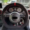 CARDAK Black Suede Car Steering Wheel Cover Steering Wheel Braid For Audi S3 A5 A7 RS7 S7 SQ5 S6 S5 RS5 S4 RS4 2012-2018