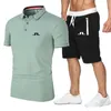 Fashion Polo Shirt Set for Men J Lindeberg Golf Polo Shirt Short Sleeve 4XL Shorts 2XL 2 Piece Set Buy See Size Chart 240408