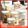 Garrafas de armazenamento Caixa de cereal de cozinha selada de plástico transparente nozes de capa de capa de cafeteira