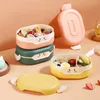 Dinnerware 780ml Kawaii Lunch Box With Compartments Microwave Bento For Girls Cartoon Plastic Tableware School Kids Container