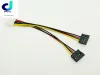 5st SATA Power Cable Splitter Molex 4pin hane till serie Ata 15pin x 2 kvinnliga y hårddiskkablar 20 cm för bitcoin gruvbrytning