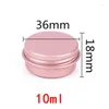 Opslagflessen 200 stks 10 ml aluminium tin pot met schroefdopnavuleerbare container voor cosmetische lipcrème Rose Gold