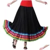 Gonne femminile floklorico gonna da danza flamenco spagnolo colorf grande swing long folkloric messicano perfork costume drop drop drop drop delivery dhju9