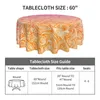 Table Cloth White Paisley Round Tablecloth Pink To Orange Ombre Graphic Cover For Kitchen Dining Room Elegant Protection