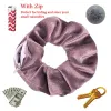 Scrunchie portable Hidden SAFE SACE SECRET HEVEL TIE PARMANDE COMPARTATION DE Rangement avec Zipper Hide Key Cash Jewelry Travel Outdoor