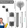 Telescopic Duster Microfiber Feather Duster Bendable Gap Clean Brush Detachable Washable Home Ceiling Spider Web Cleaning Tools