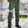 Men City Taktik Pantolon Savaş Kargo Pantolonları Çok Cep Su Geçirmez Aşınmaya Dayanıklı Günlük Eğitim Tulumları Giyim 240326