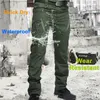 Men City Tactical Pants Combat Cargo Byxor Multi-Pocket Waterproof Wear-Resistant Casual Training Overall Kläder 240326