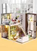 غرفة لطيفة DIY DILL HOUSE 3D WOODEN MILITURE DOLL HOUSES MINIATURE DOLLHOUSE TOYS مع أثاث هدية عيد الميلاد K2002859143