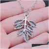 Pendant Necklaces 1Pcs Branches Leaf Necklace Men Women Accessories Jewellery Making Supplies Items Chain Length 43 5Cm Drop Delivery Ot4Pe