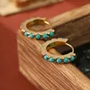 Suyu European и American Jewelry Retro маленькие зеленые серьги роскошные круги персонализированы 240403