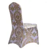 Couvre-chaise Couverture imprimée en or pour le motif de décoration de fête de mariage Design Spandex Birthday Lycra Dining Room El Show