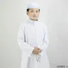 Chłopiec muzułmański szat poliester wygodny juba tobe islamski tradycyjny sukienka haftowana szata biała sukienka modlitewna Ramadan 240328
