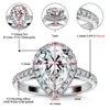 Anneau de luxe Bijoux 925 Anneau en argent sterling pour les femmes clignotant 2ct waterdrop Moisanite Diamond Ring Fashion Silver Jewelry Anniversary Gift Cade