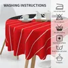 Table Cloth Two Tone Round Tablecloth Red And Black Striped Outdoor Retro Living Room Dining Design Cover