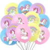 Regenbogen Einhorn -Latexballons für Kinder, Geburtstagsfeierdekorationen, Babyparty, Partyspielzeug, 12 ", 12pcs