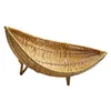 Tabliczki Rattan Fruit Bowl Warzywna przekąska Wypróbuj plastikowe splecione koszyki Chleb Vintage Coffee Making Tach