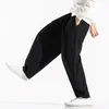 Herrenhosen Baumwolle und Leinen Harem Loose Casual Beach Hosen weit beingröße japanische Streetwear Jogger Männer