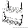 Металл под столом хранилище без перевозки Power Strip Hanger Holder Office Dest Dest Cable Управление корзиной кухонная хранение аксессуар для хранения