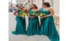 Dark Green One Shoulder Bridesmaid Dresses For Africa Unique Design Full Length Plus Size Wedding Guest Gowns Junior Maid Of Honor2952302