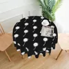 Table Cloth Dandelion Wish Tablecloth Black White Protector Round Cover Fashion Graphic For Events Christmas Party
