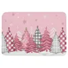 Tappeti natalizi rosa rosa fiocchi di neve portiere decorazione casa moquette navidad ornament regali regali di tappeto per decorazioni per feste di Natale tappetino