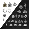 Antik silverpläterad strandskal Seashell Conch Charms Ocean Life Hängen för DIY -smycken Tillverkningstillbehör Tillbehör