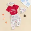 Ensembles de vêtements 4 juillet Baby Girl Boy Tenfit Letter Imprime