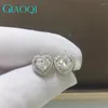 Stud Earrings GIAOQI 10K White Gold Total 2 Ct Brilliant Cut Diamond Past D Color Heart Moissanite Korean Style Jewelry