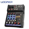 Mikrofoner Portable Digital Audio Mixer DJ Controller Equipo de Sonido med USB Mp3 Jack 4 -kanaler Professionell Tabell de Mixage Audio