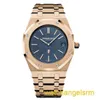 Zwitsers AP pols horloge Royal Oak Series 15202or Mens Watch Blue Disc 18K Rose Gold Business Leisure Automatische mechanische horloge datum 39 mm Complete set