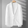Мужские костюмы (xl-7xl) 2024 белый плюс жир и большой костюм свободный стильный красивый бизнес-обычная обычная куртка для одиночного запада