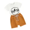 Toddler Baby Boy Vêtements d'été mignon lettre imprimé à manches courtes t-shirts et shorts extensibles Swear tenues