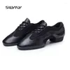 Scarpe da ballo swyivy black sneakers donna sala da ballo vera pelle autunno 2024 femmina cuneo latino comodo