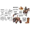 Mangocraft Cool Cowboy Tractor e botas Clear Carimbo Diy Scrap.