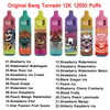 Bang Tornado Box 12000 Puff 12k Derbanable E Cigarettes Kits Mesh Bobine 20 ml Pod Batterie Rechargeable 600mAh RV LED LUMILES DIPOSIBLE VAPE VAPE