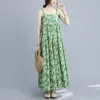 Casual Dresses Oversized Women Sleeveless Suspender Dress 2024 Summer Loose Vintage Ladies Tunics Robe Vestidio 9789