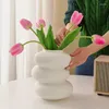 Vasen Nordic Desk Art Blumenarrangement Donut Keramik Vase moderne Wohnzimmereinsatz Simulation Ästhetische Wohnkultur