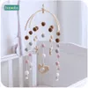 Bopoobo 1set Silicone Beads Baby Mobile Beech Wood Bird Rattles Wool Balls Kid Room Bed Hanging Decor Nursing Children Products 240409