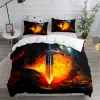 Sword Art Coupet Cover Set UK Single Double King US US Twin Full Queen Size Anime Bed Linen Set