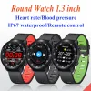 Montres Round Watch 1,3 pouces Smart Watch Bracelet Bracelet Hyperper Pressure Monitor Smart Band étanche.