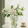 Vaser Art Nordic High-end Light Luxury Vase Valley Texture Transparent Ash Wide Mouth Fashion Hydroponic Flower Decoration