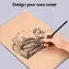 Papel de bocetos profesionales Paper grueso 160 GSM Spiral Notebook Diary Art School Suministros de dibujo a lápiz Papelera de nota 240409