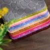 Tapetes de banho lã de lã de coral Pedra estampada de cor sólida porta banheiro banheiro absorvente alpendre em casa Carpet 60 90cm