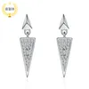 Studörhängen Jecircon 0.19CT Moissanite Earring for Women Simple Triangle Sparkling Created Diamond Ear Jewelry 925 Sterling Silver