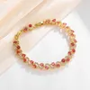 Link Bracelets Exquisite Colorful Wave Crystal Zircon Bracelet Women's Fashion Romantic Light Luxury Clothing Accessories Gift Wholesale